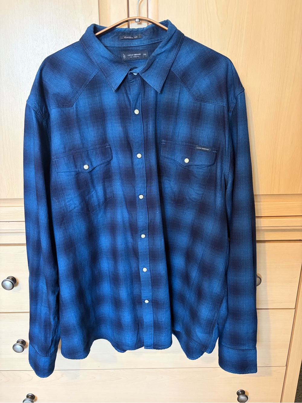 Lucky Brand Blue Plaid Button-Down Shirt